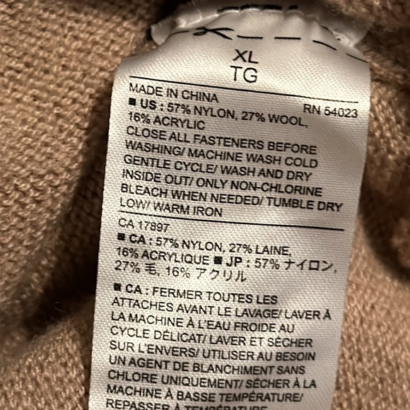 Banana Republic tan cowl neck sweater XL - Picture 6 of 6